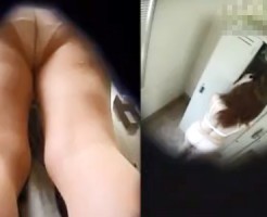 【OL更衣室盗撮動画】デニムスカートからタイトスカートに着替える素人ギャルを隠しカメラ撮りww